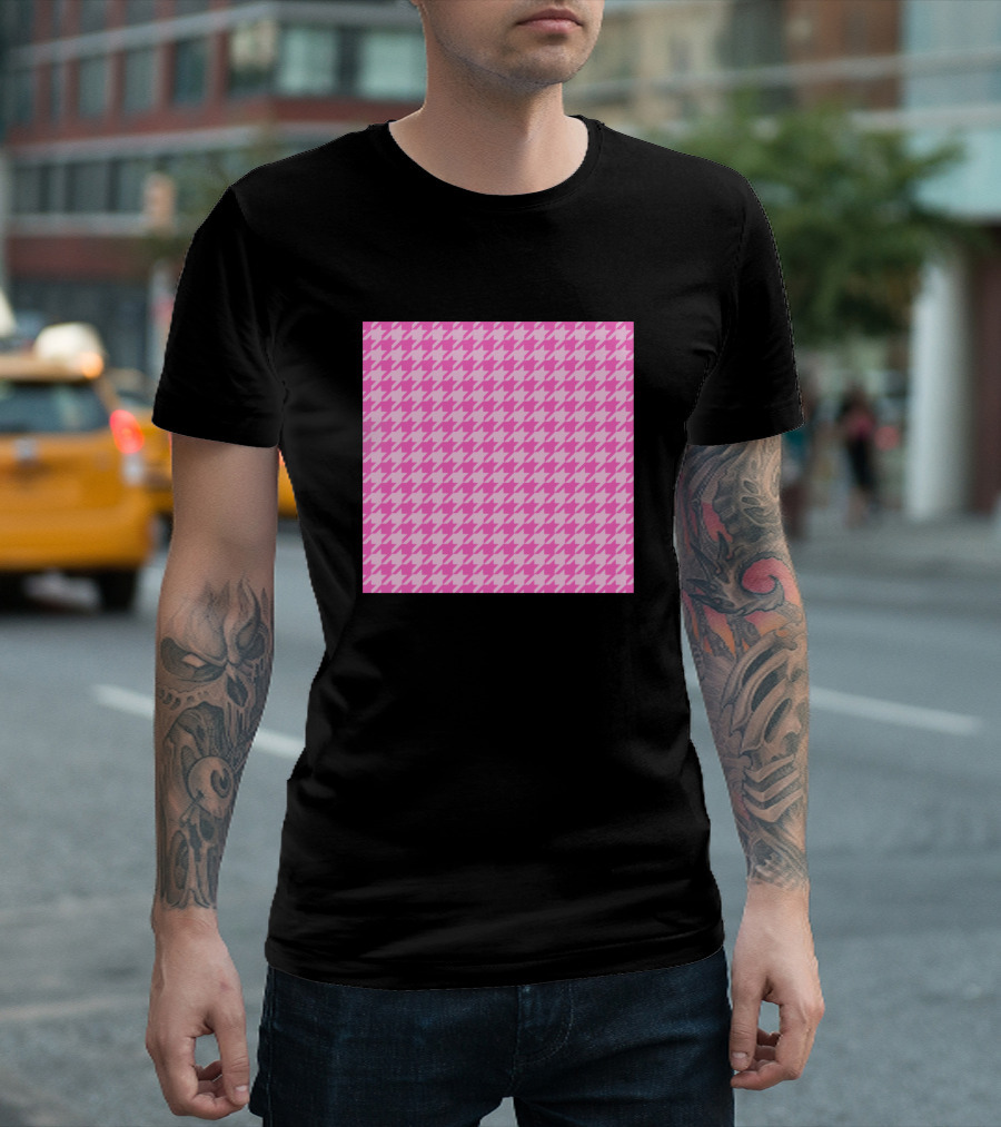Pink Houndstooth T-Shirt