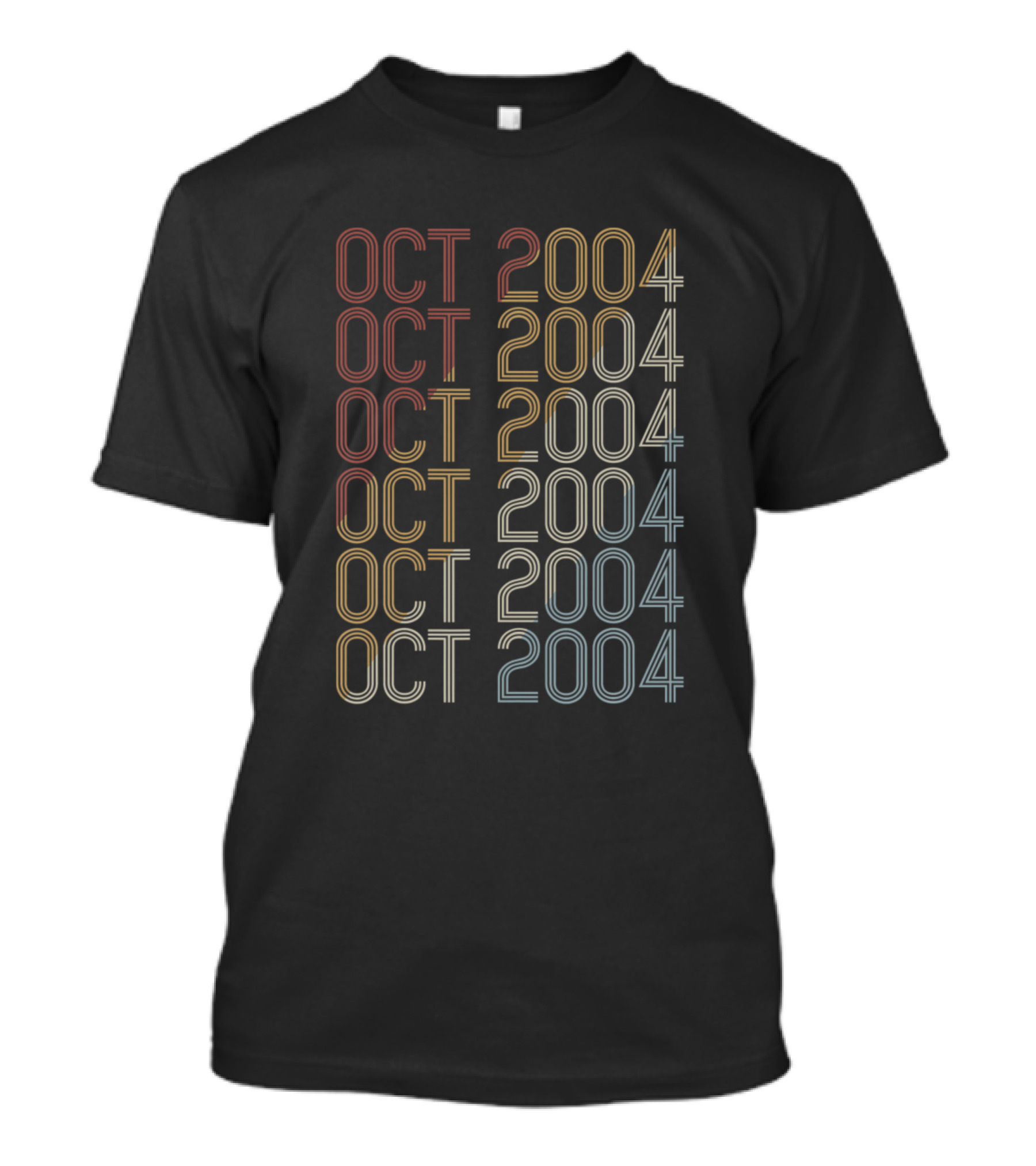 Retro October 2004 Pattern Vintage Birthd Oct 2004 Repeated T-Shirt