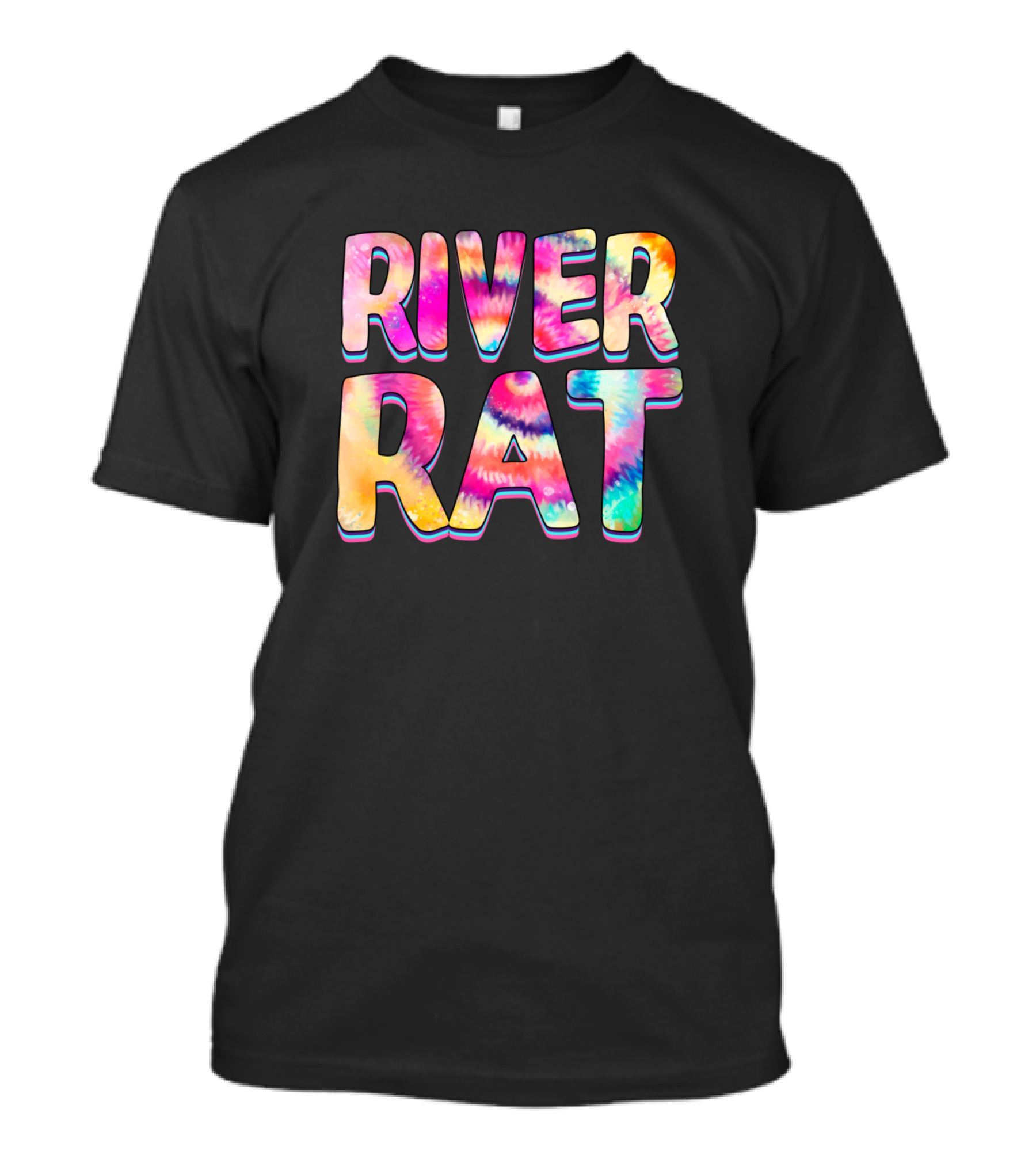 RIVER RAT Tie-Dye Bold Letters T-Shirt