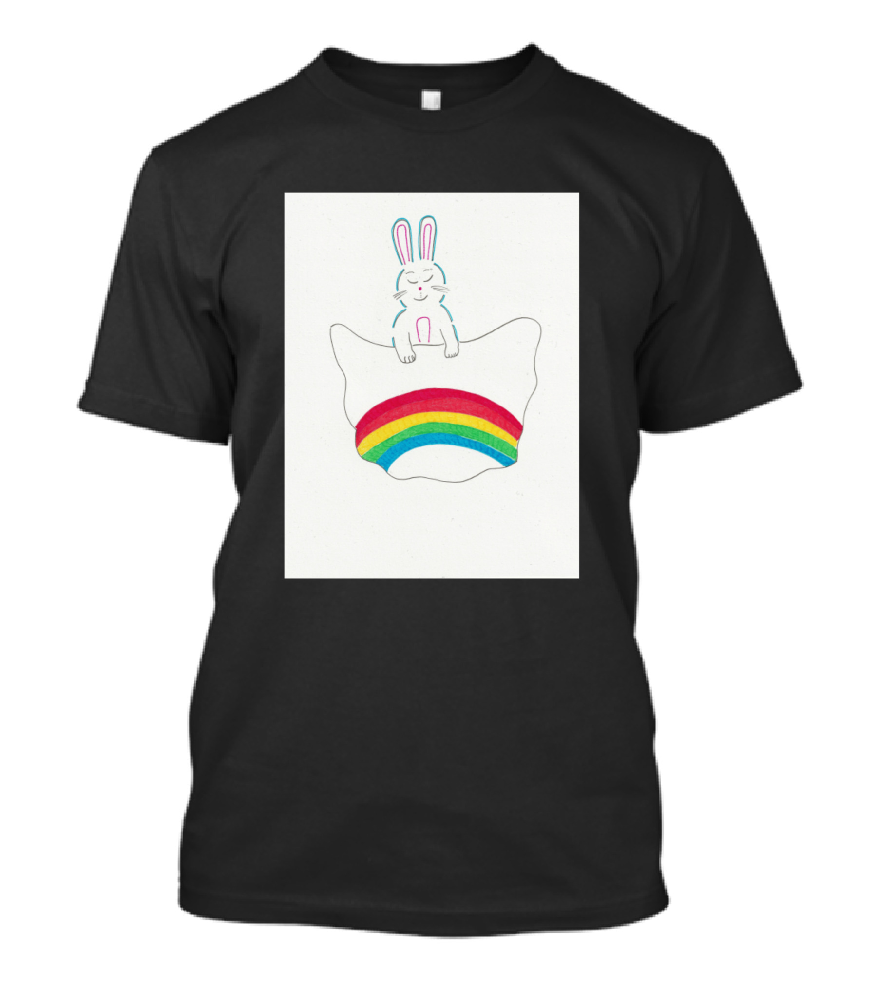 Sleepy Bunny Rainbow Pillowtop T-Shirt