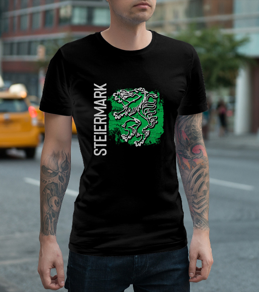 Steiermark Styria Coat Of Arms Lion Emblem Green Background T-Shirt