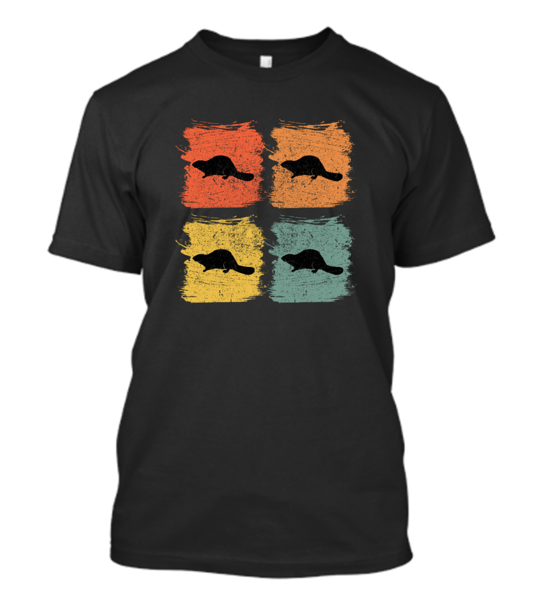 Beaver Animal Pop Art Color Brush T-Shirt