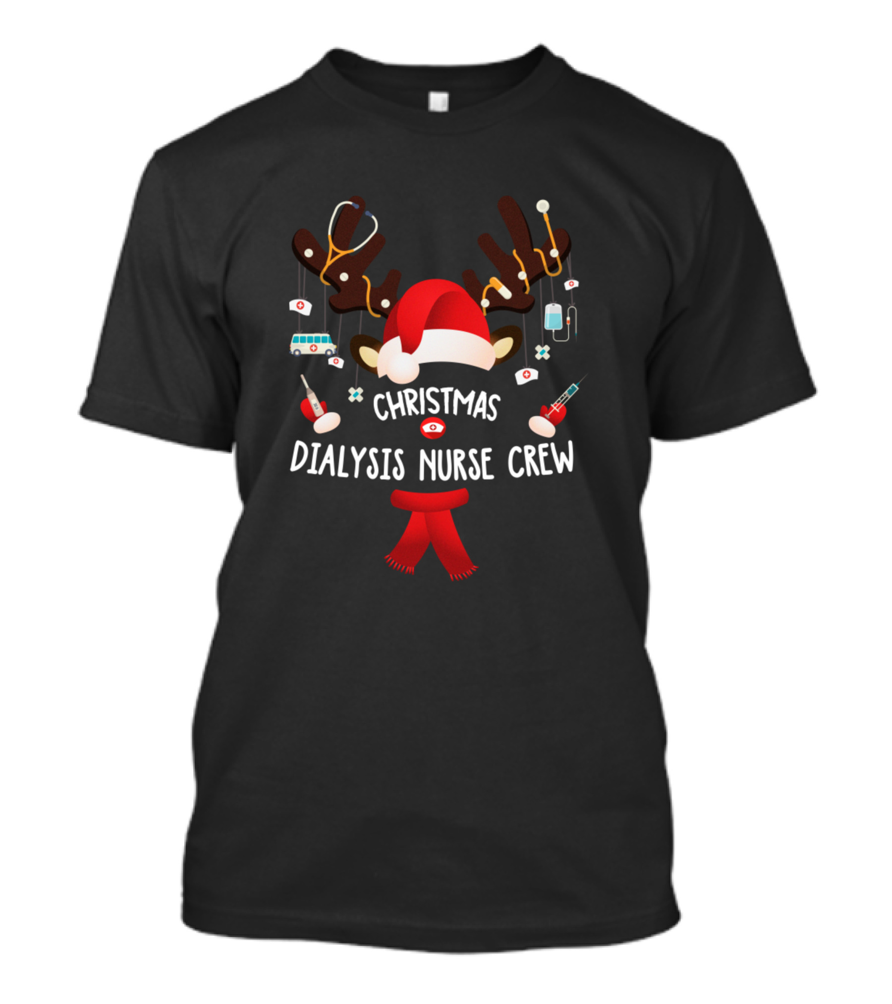Christmas Dialysis Nurse Crew Reindeer T-Shirt