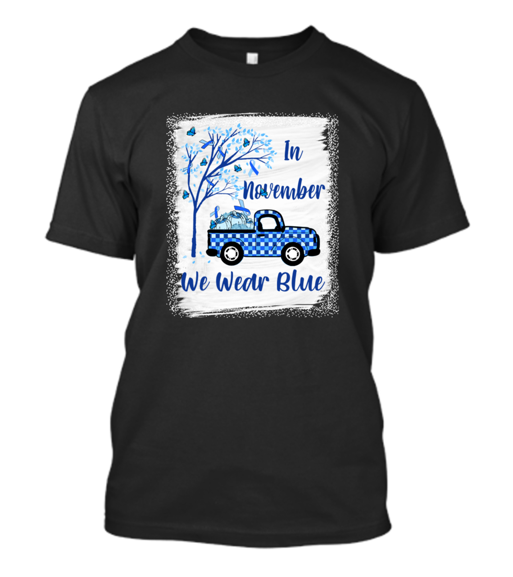 In November We Wear Blue Diabetes Truck And Tree T-Shirt