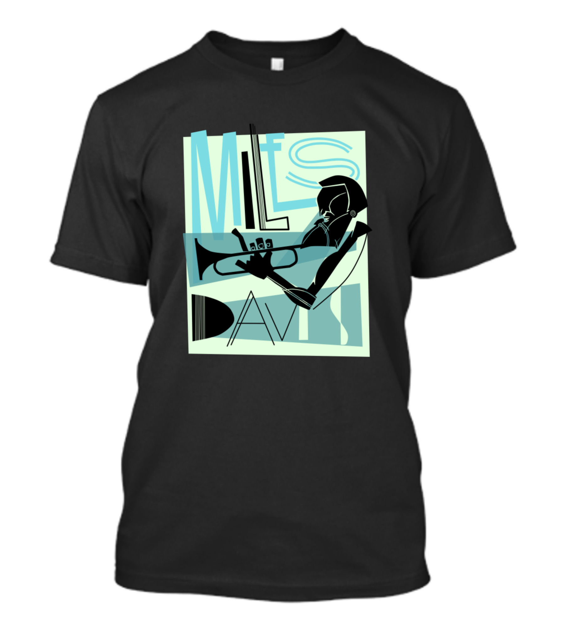 Miles Davis Trumpet Jazz Art Deco T-Shirt