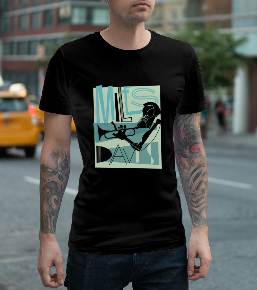 Miles Davis Trumpet Jazz Art Deco T-Shirt