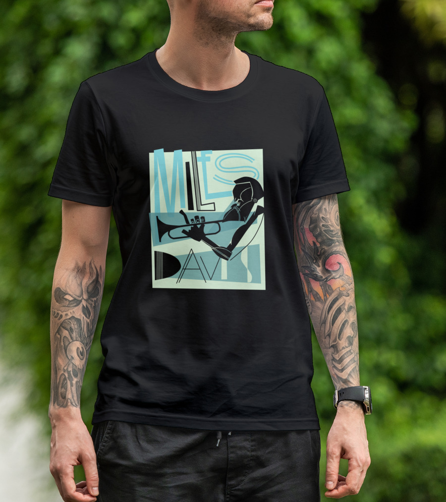 Miles Davis Trumpet Jazz Art Deco T-Shirt