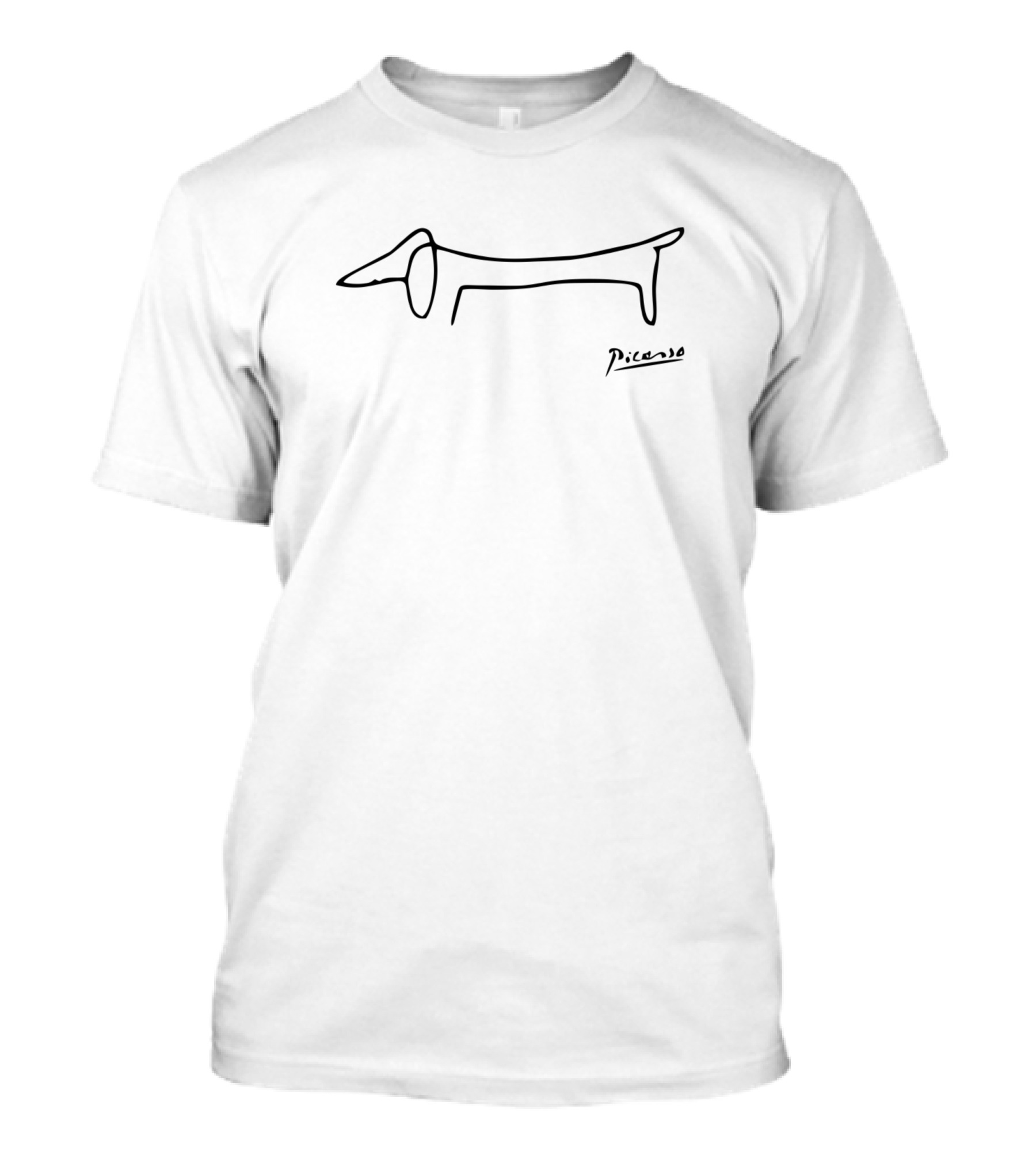 Pablo Picasso Dog Lump Sketch Picasso Signature T-Shirt