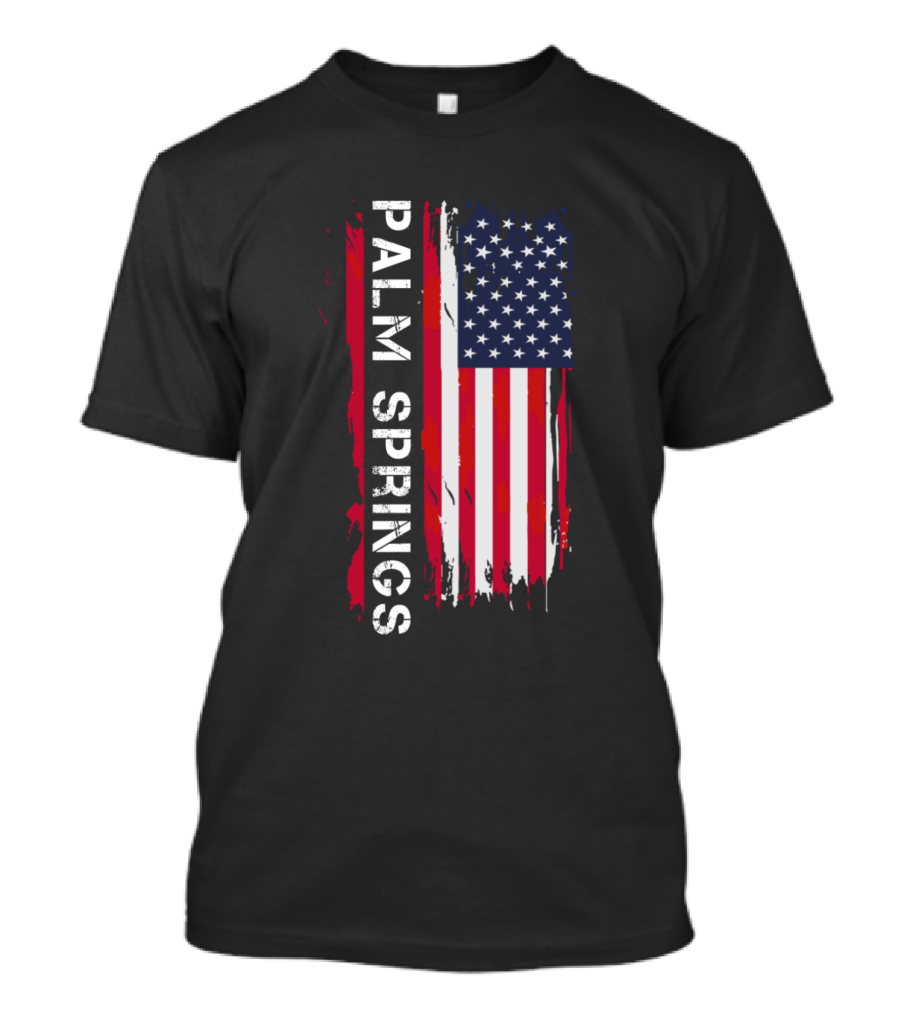 Palm Springs Distressed USA Flag Vintage Font T-Shirt