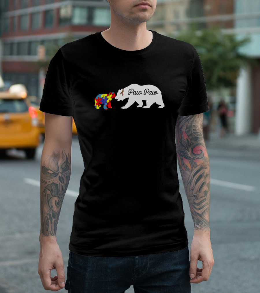 Paw Paw Bear Puzzle Autism Awareness T-Shirt