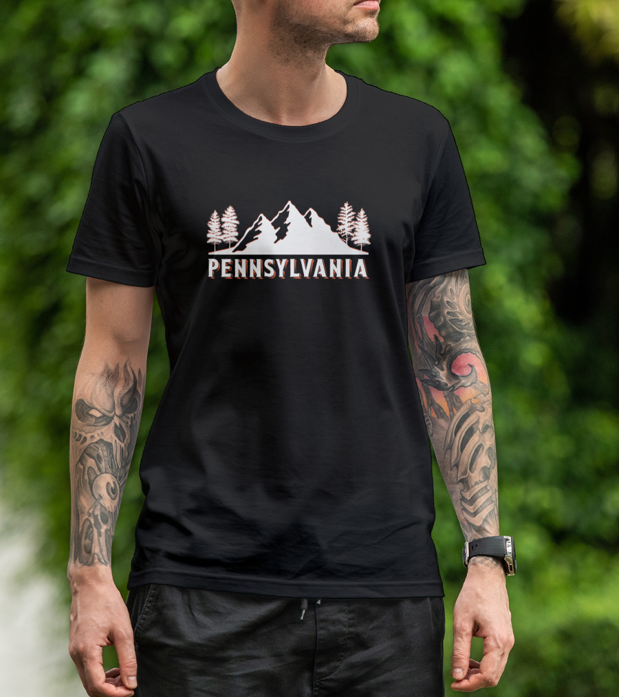 Pennsylvania Mountain And Trees Retro Vintage USA T-Shirt