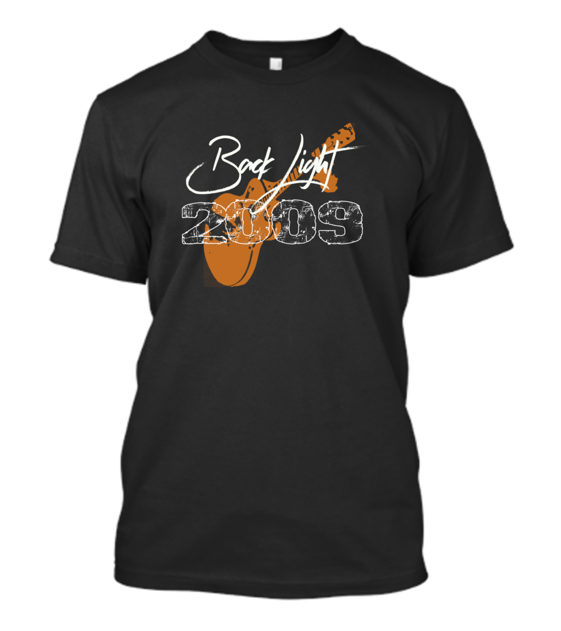 Back Light 2009 Guitar Distressed Rock Concert T-Shirt