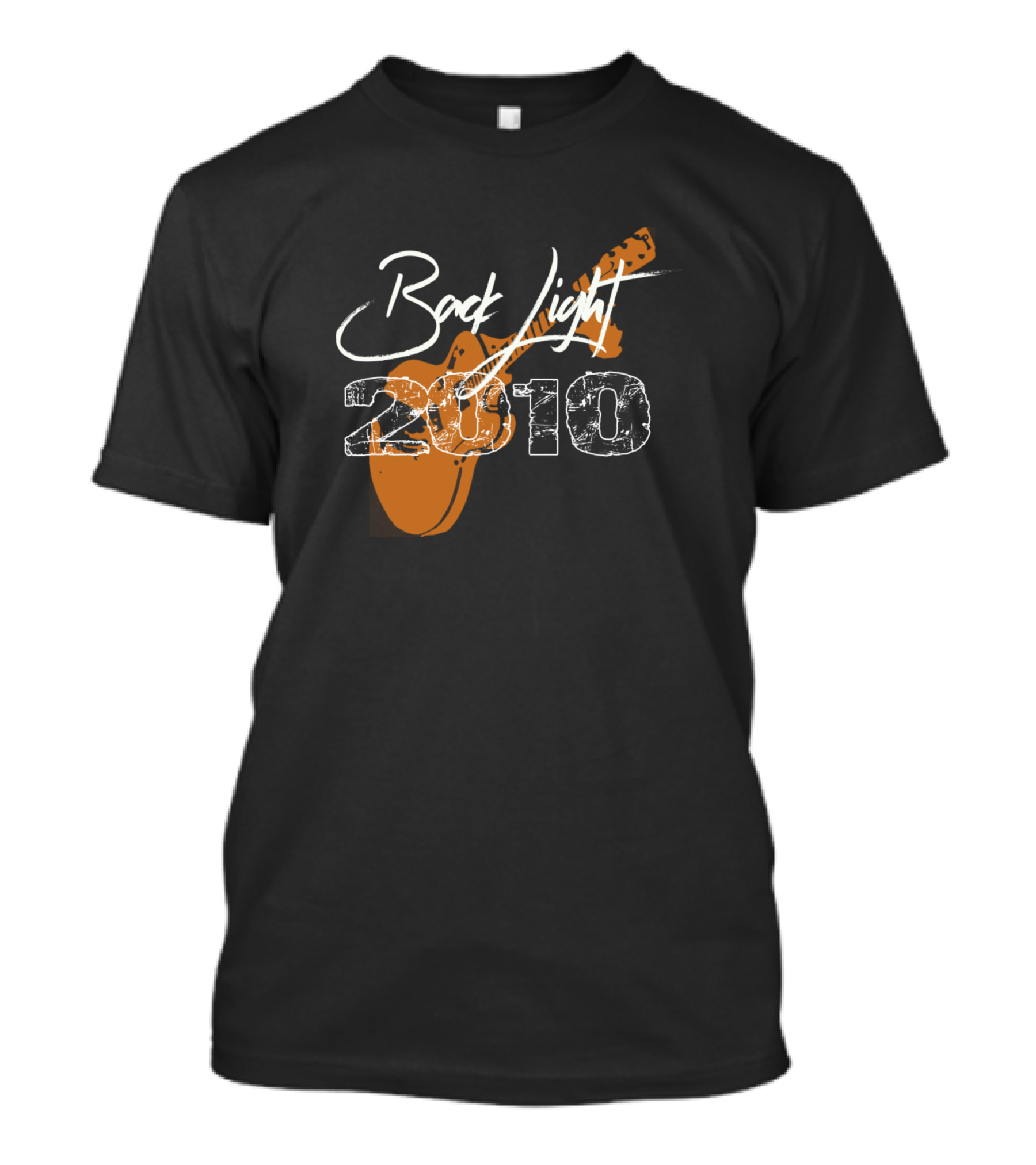 Back Light 2010 Distressed Guitar Rock Concert T-Shirt