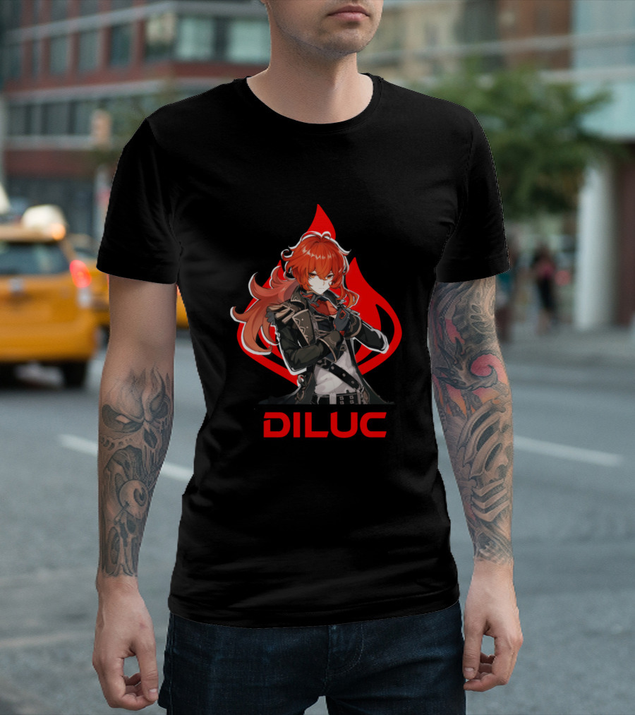 Diluc Genshin Impact Flame T-Shirt
