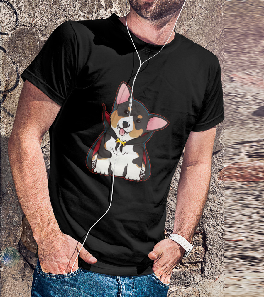 Dracorgi Vampire Cape Cute Corgi Dog Halloween T-Shirt
