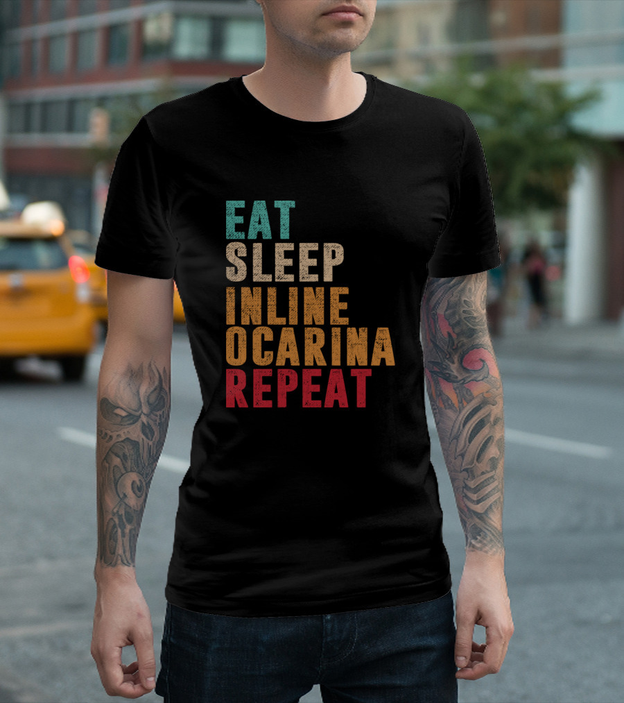 Eat Sleep Inline Skating Ocarina Repeat T-Shirt
