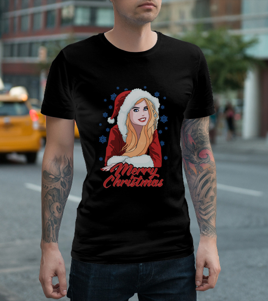 Merry Christmas Funny Lady Santa Claus T-Shirt