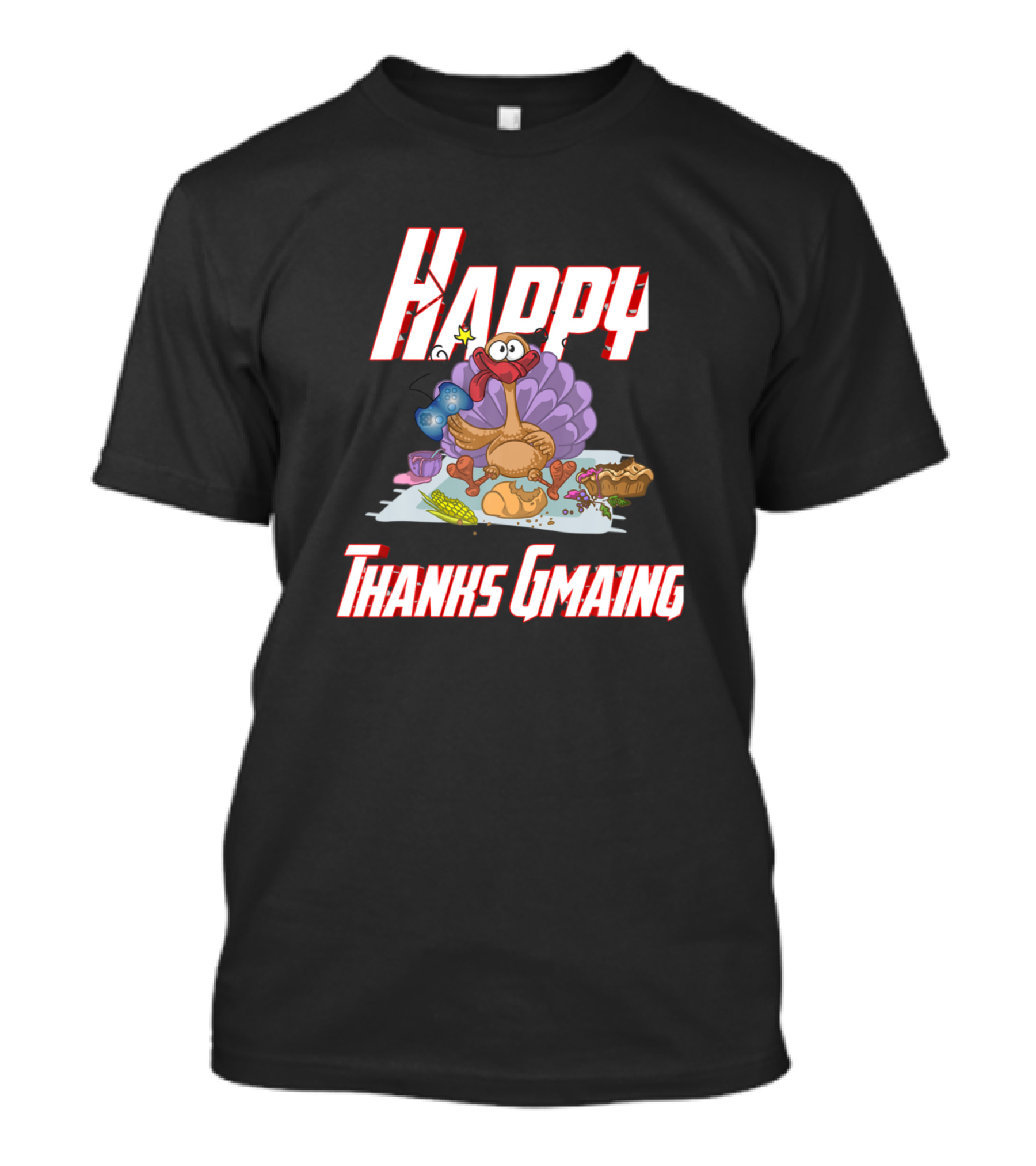 Happy ThanksGmaing Funny Turkey Gamer Thanksgiving T-Shirt