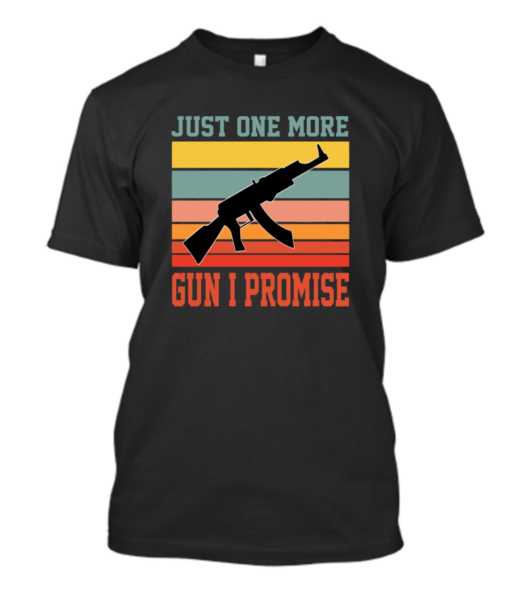 Just One More Gun I Promise Vintage Husband Retro Rifle T-Shirt