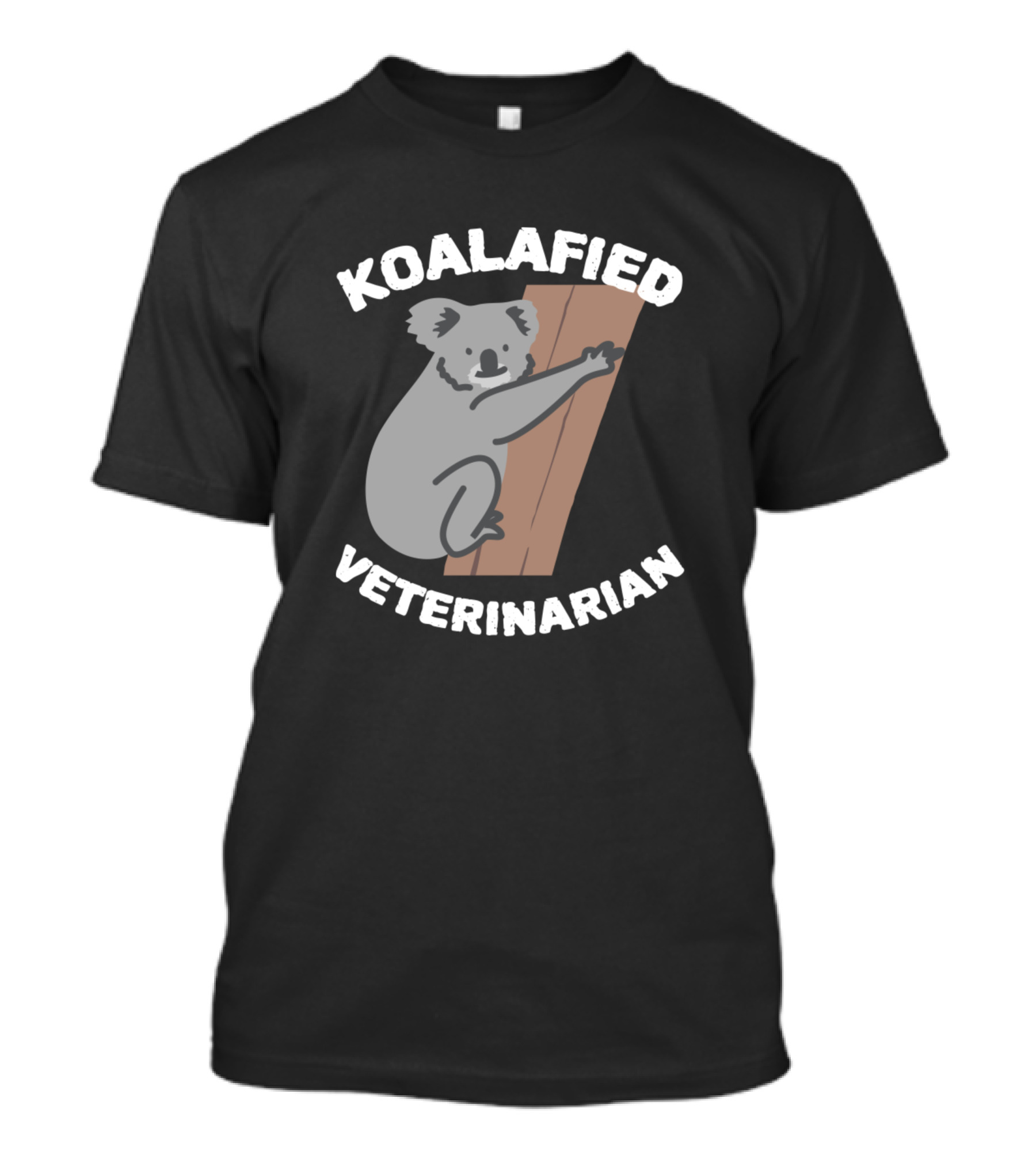 Koalafied Veterinarian Cute Koala Climbing Image T-Shirt