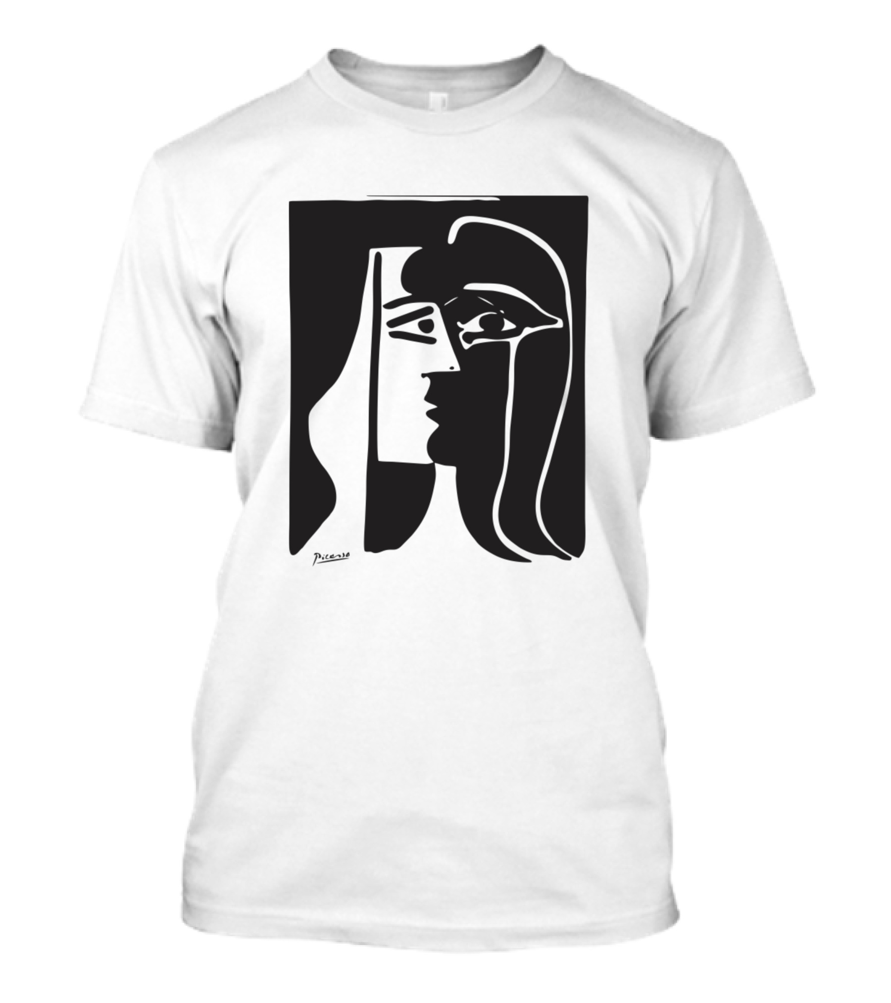 Pablo Picasso The Kiss 1979 Artwork Reproduction Face Line Drawing T-Shirt