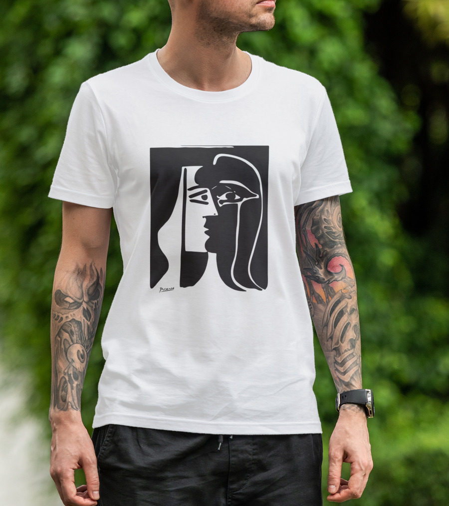 Pablo Picasso The Kiss 1979 Artwork Reproduction Face Line Drawing T-Shirt