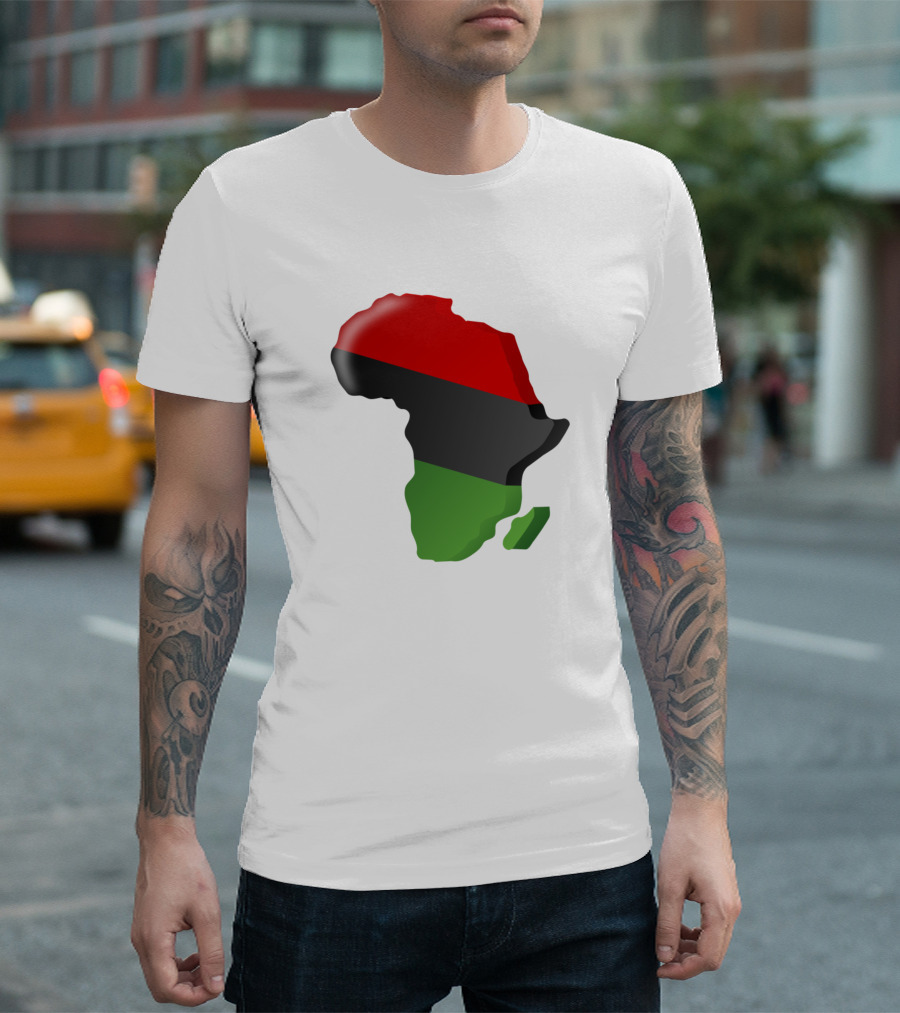 Pan African Flag Map Of Africa T-Shirt