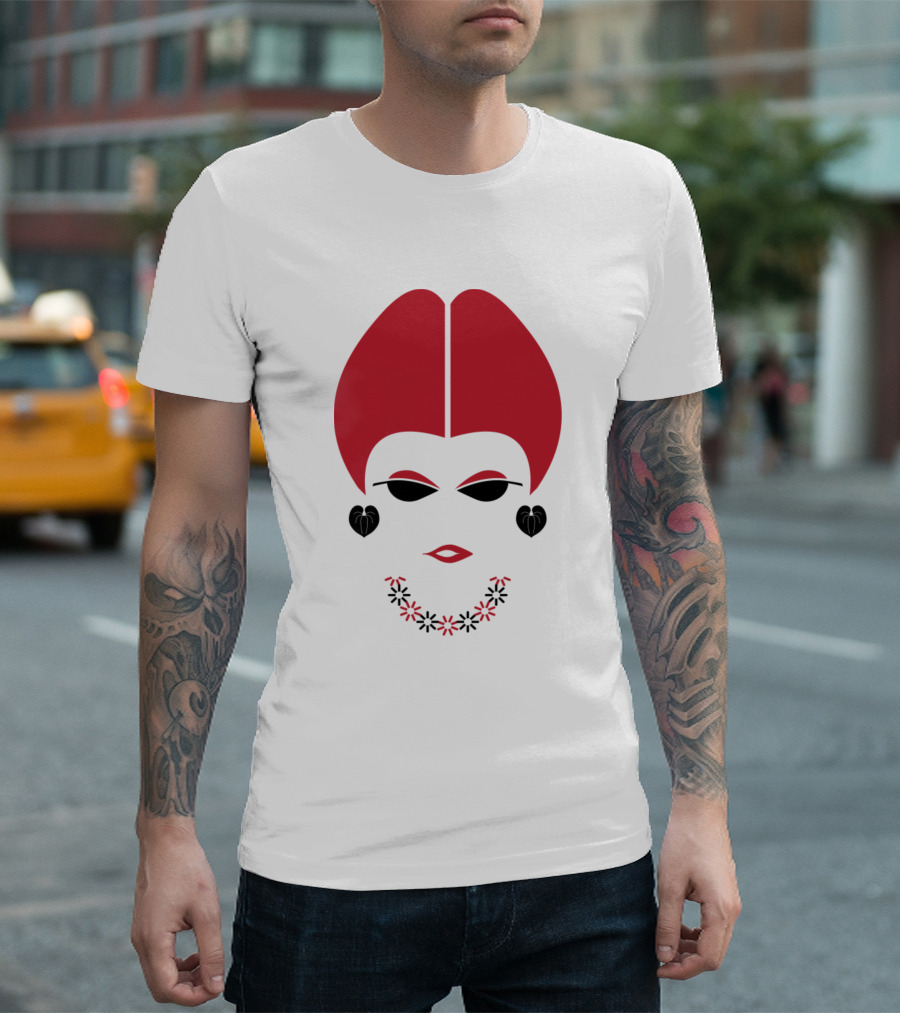 Accessories For Girls And Ladies Tree Leaves Style Red Fashionable Face T-Shirt