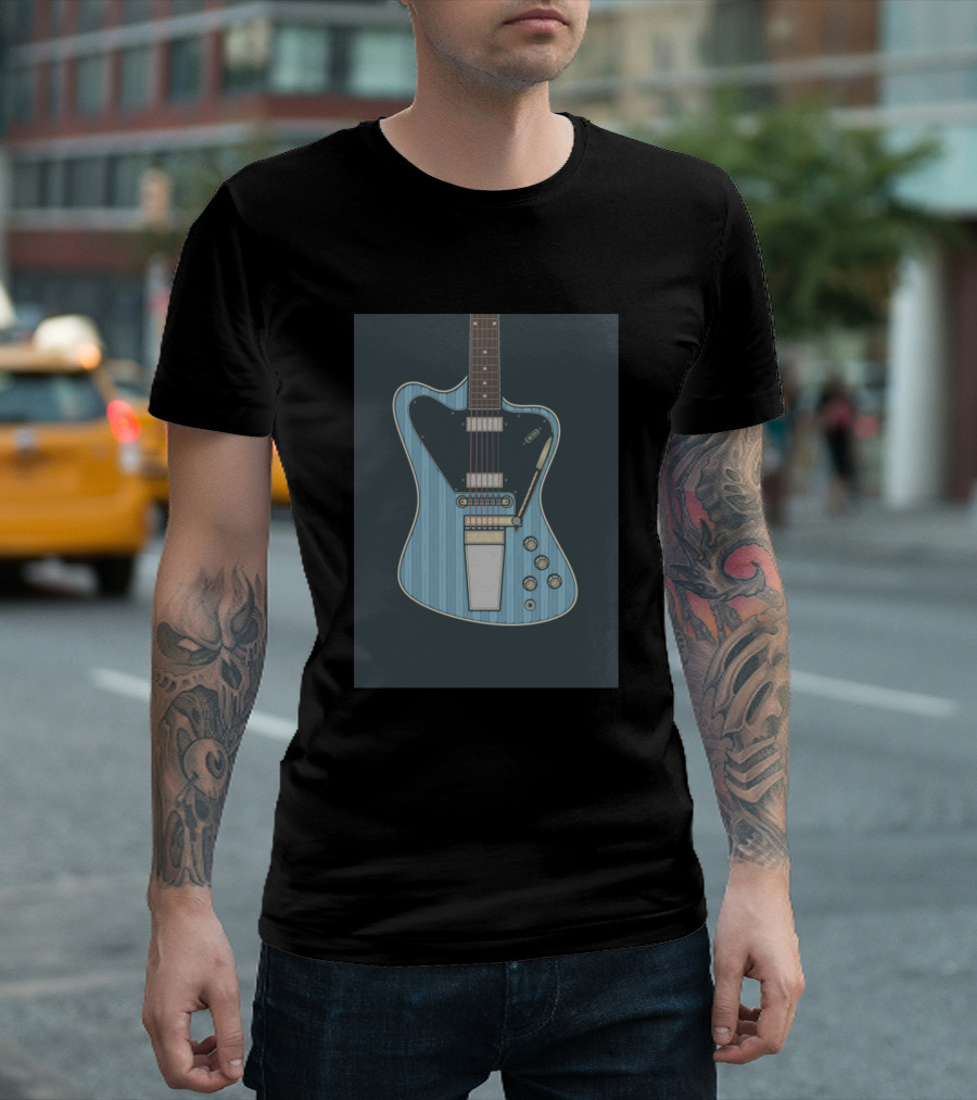 Blue Offset Electric Guitar T-Shirt