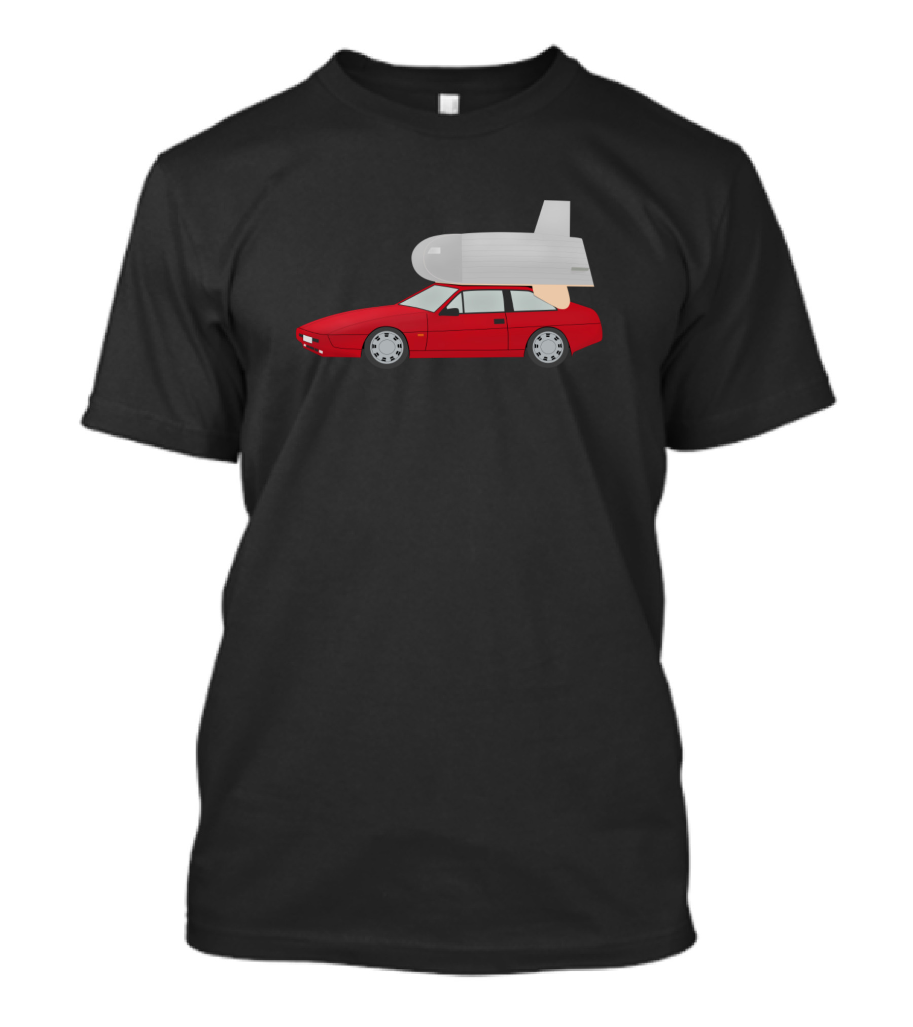 Campervan Red Car Rocket Roof T-Shirt