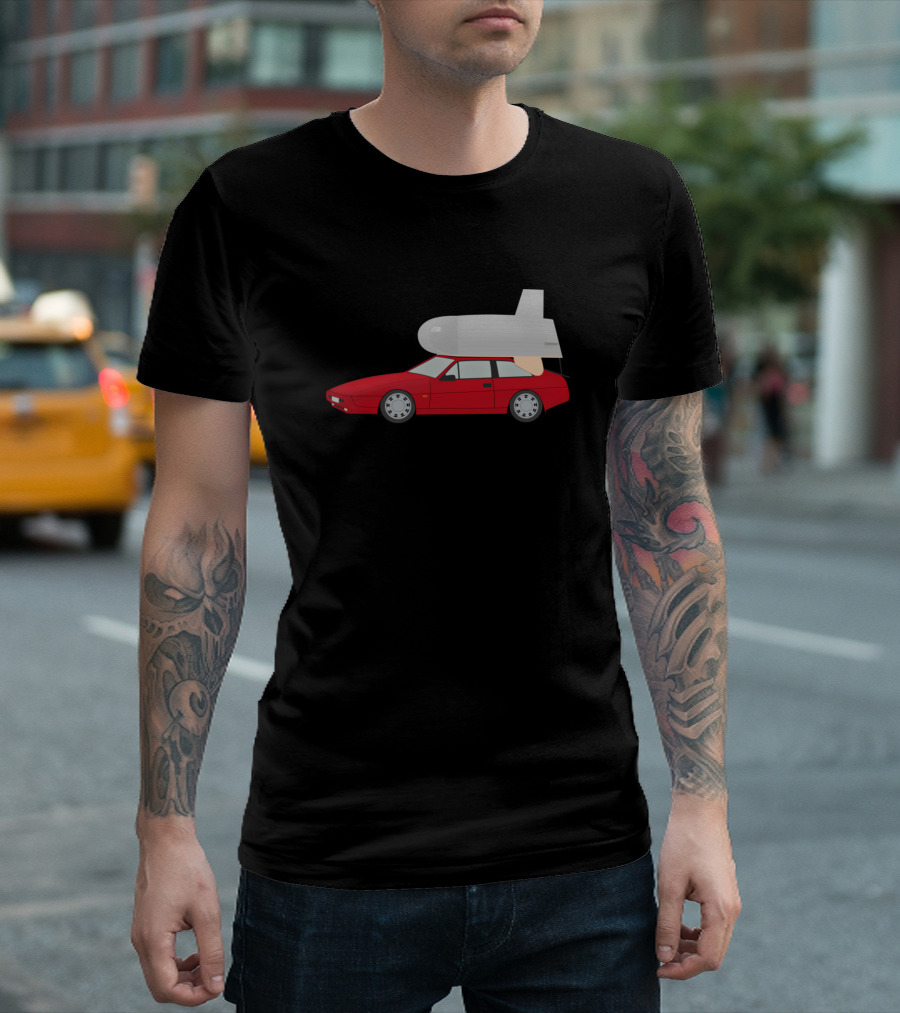 Campervan Red Car Rocket Roof T-Shirt