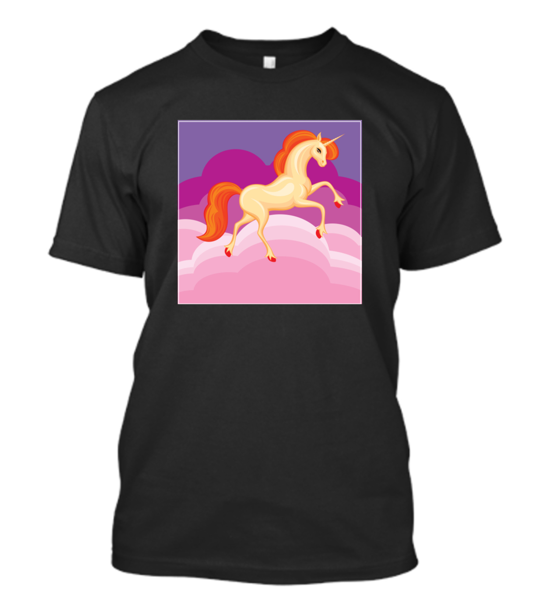 Christmas Magical Unicorn In Colorful Cloudscape T-Shirt