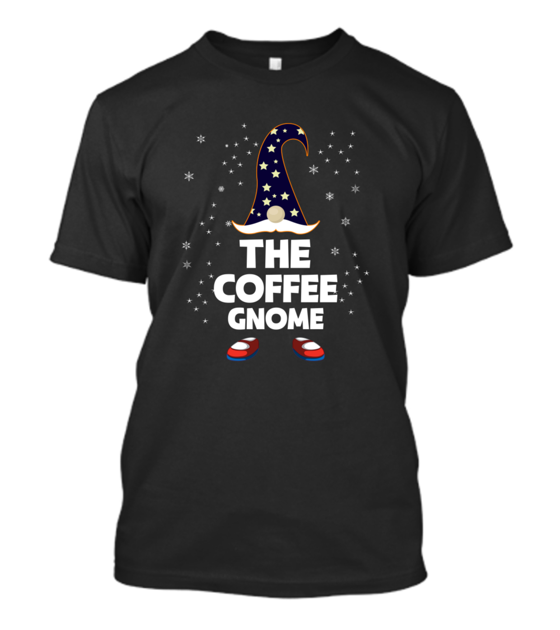 The Coffee Gnome Wizard Hat Stars T-Shirt