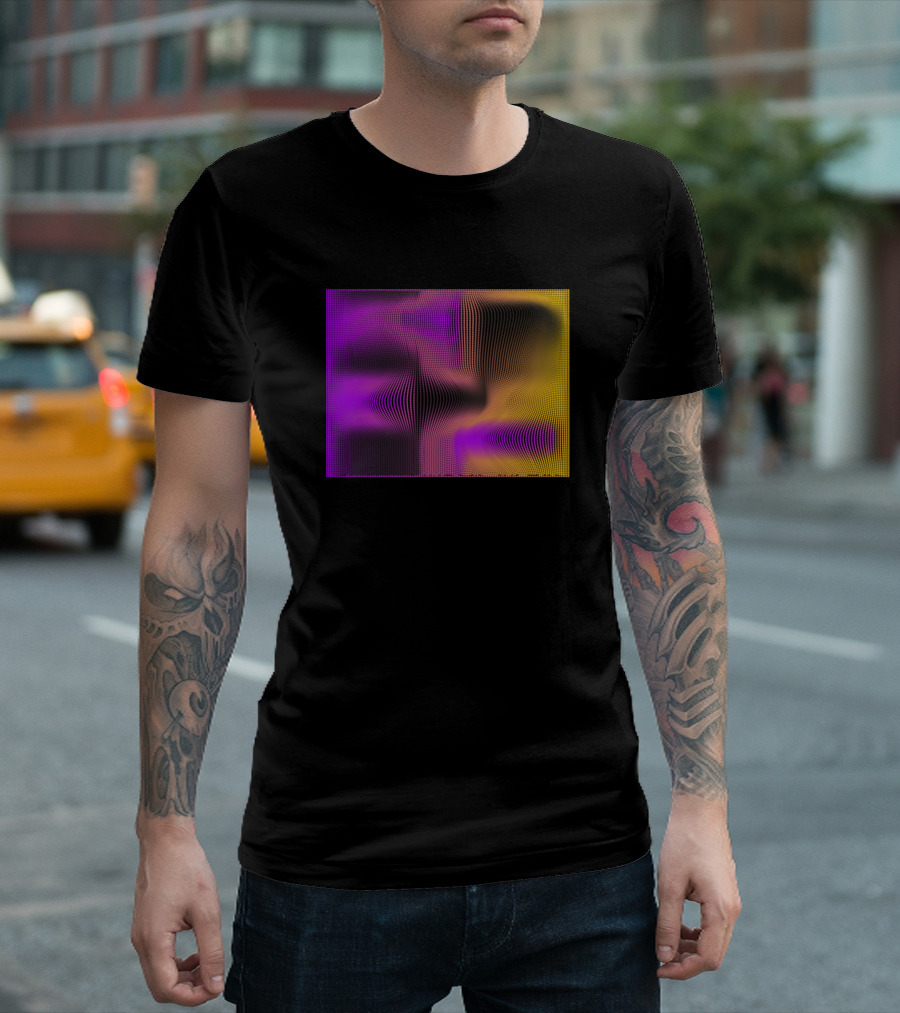 Deformation Vibrant Purple and Yellow Optical Illusion T-Shirt