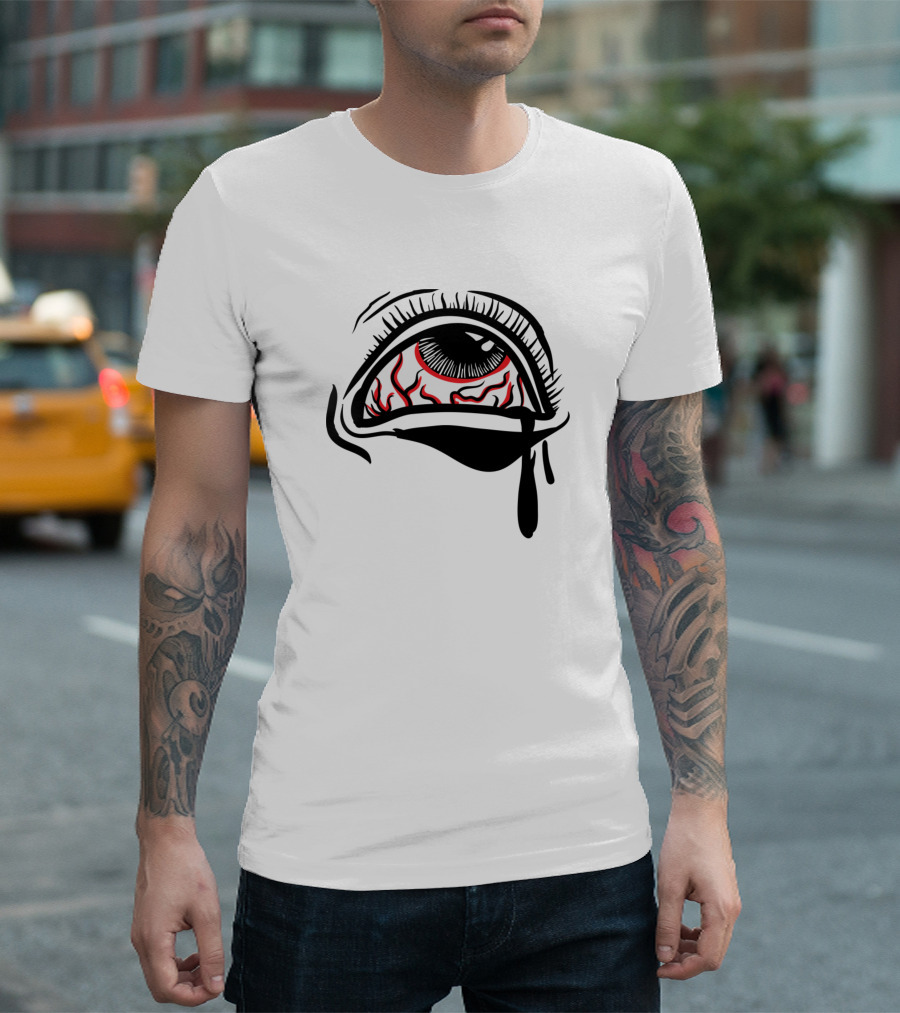 Crying Eye With Red Veins And Black Tears T-Shirt