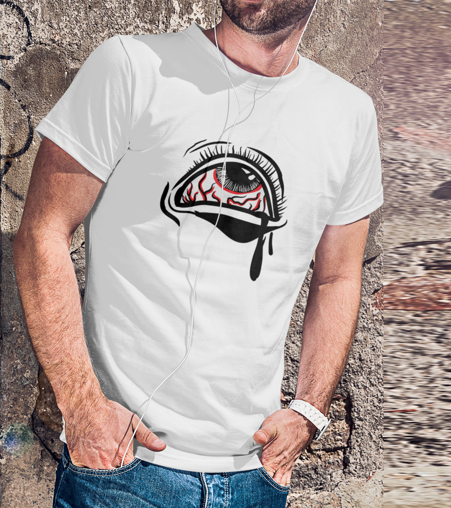 Crying Eye With Red Veins And Black Tears T-Shirt