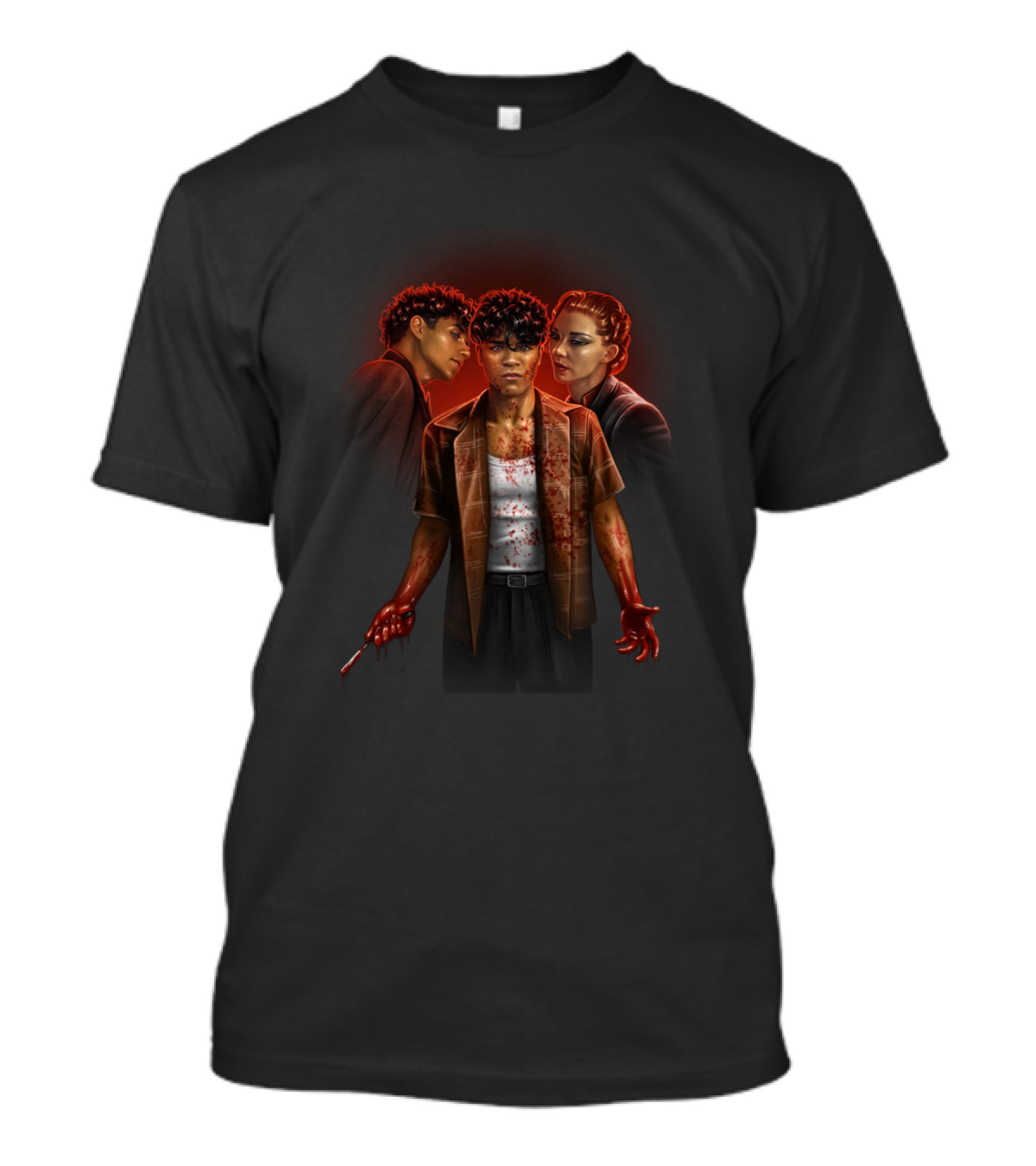 No Angels Bloody Trio With Cigarette And Red Lighting T-Shirt