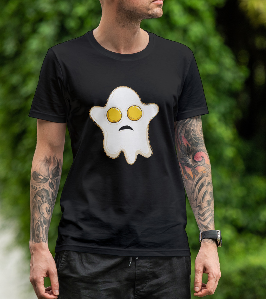 Spooky Breakfast Ghost Egg Eyes T-Shirt