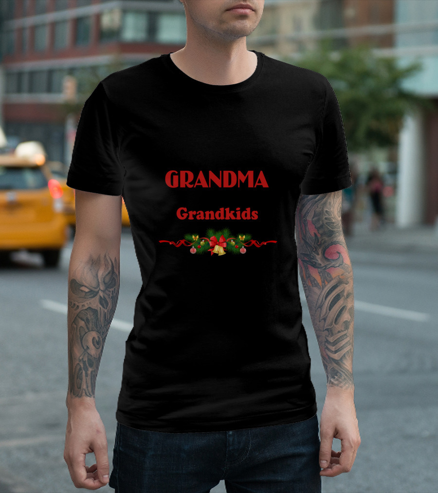 Thank You God for Blessing This Grandma with My Precious Grandkids Holiday Garland T-Shirt