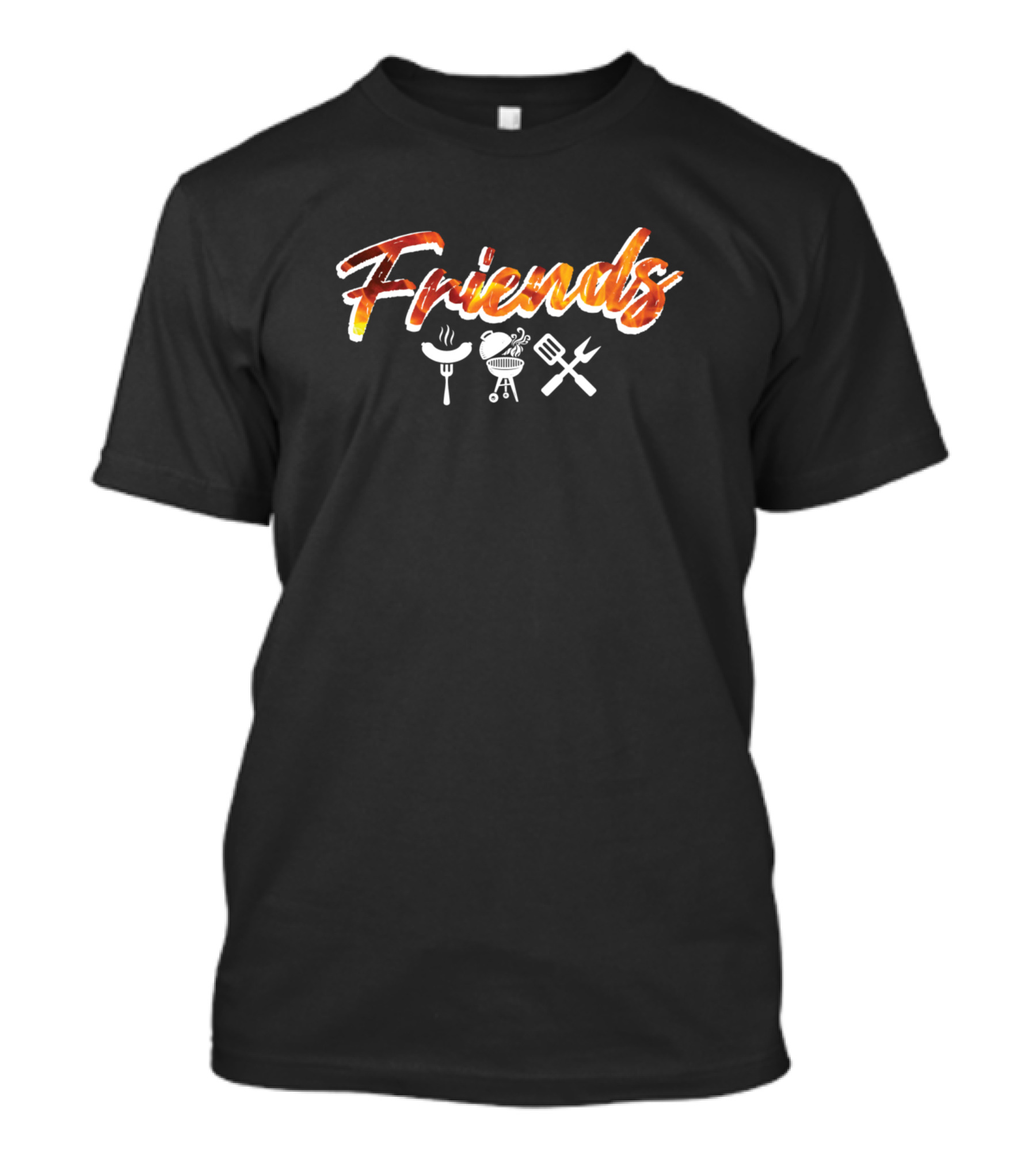 Friends BBQ Grill Icons Sausage Fork Spatula T-Shirt