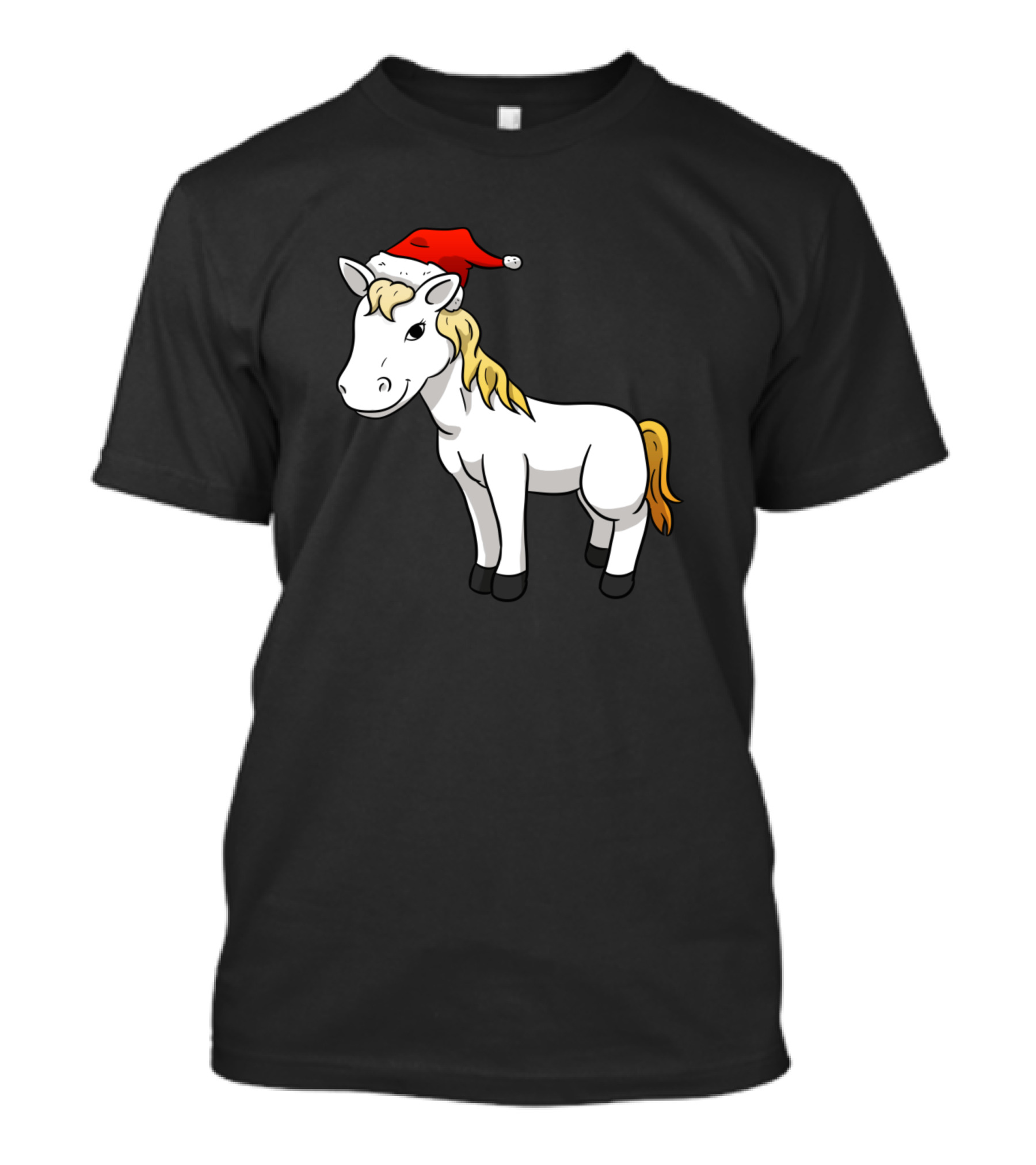 Christmas Horse Santa Hat T-Shirt
