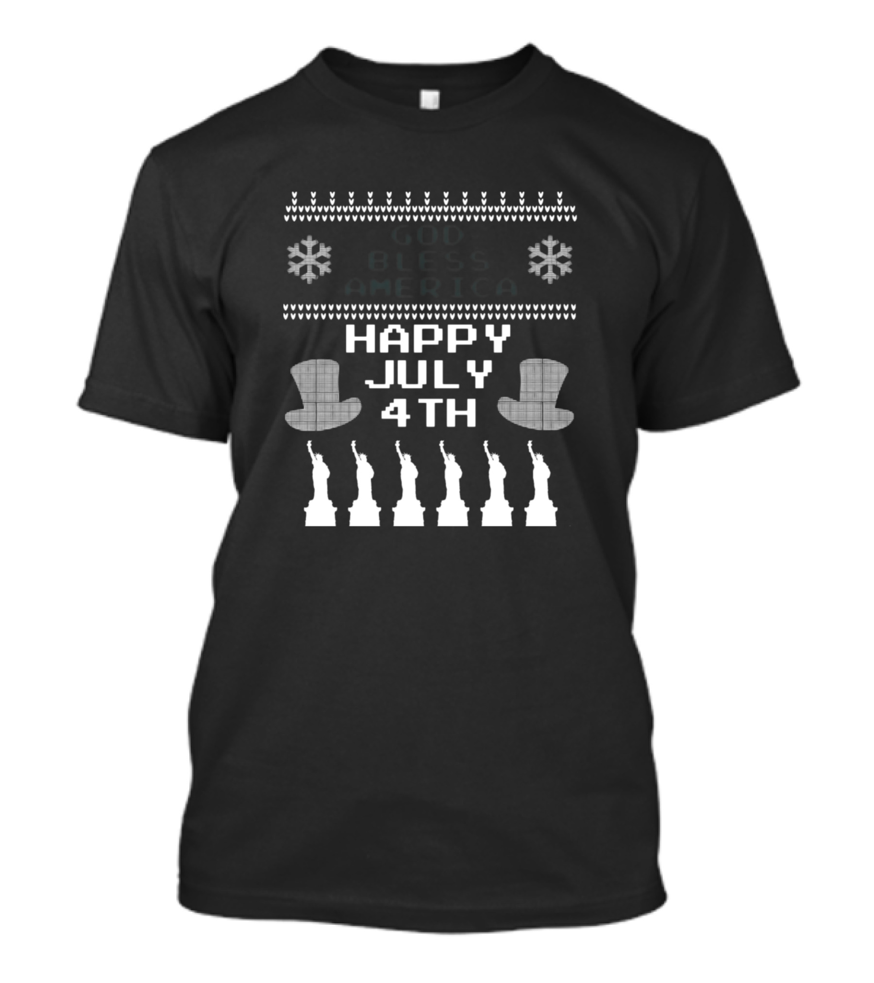 Good Bless America Happy July 4th Ugly USA Novelty Womens T-Shirt