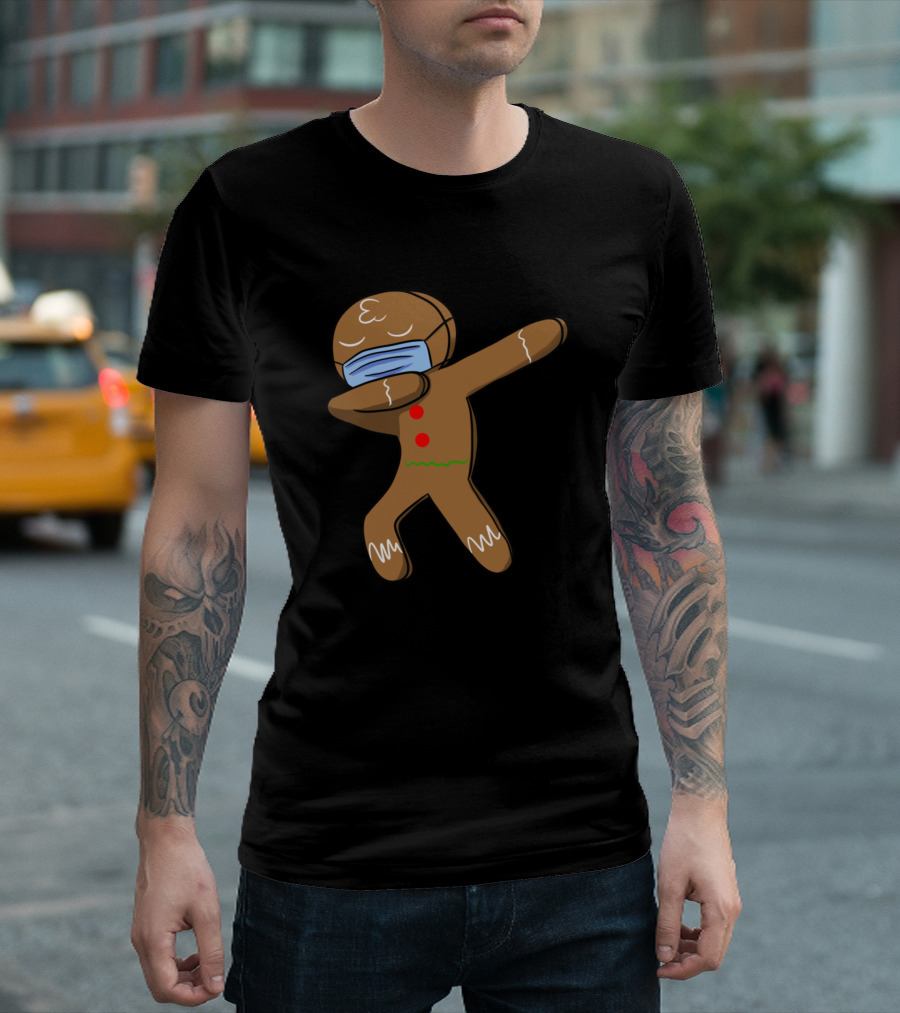 Dabbing Gingerbread with Mask T-Shirt