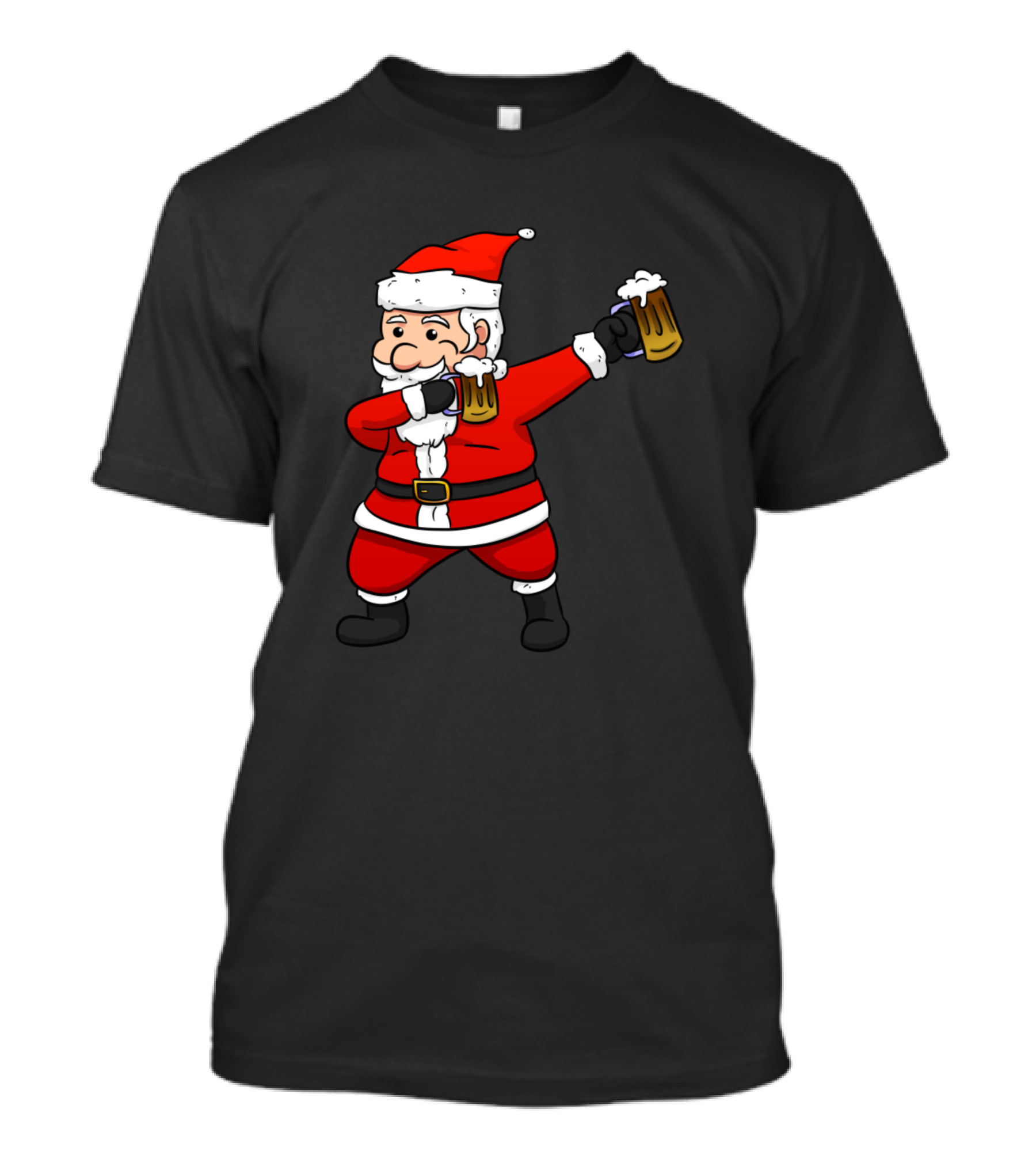 Dabbing Santa With Beer Mugs T-Shirt