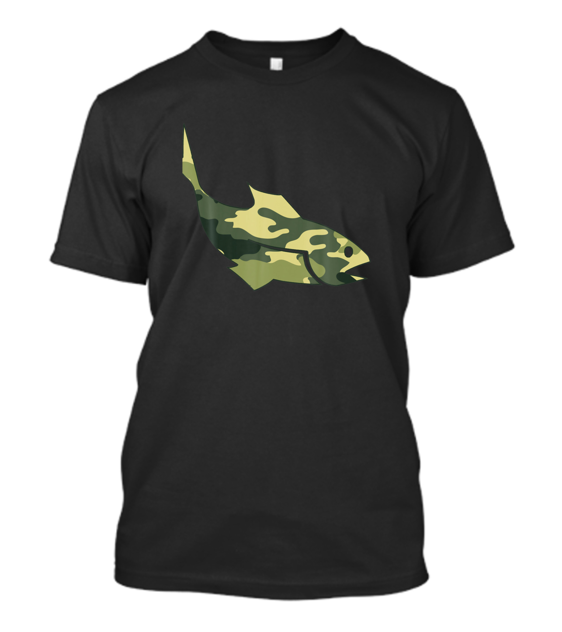 Military Camo Fish Print Cod Cusk Scrod Vet Men T-Shirt