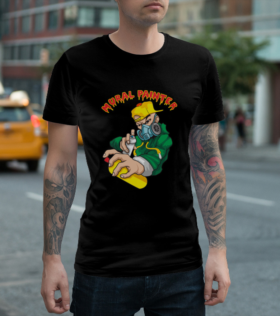 Mural Painter Urban Street Art Spray Can Character T-Shirt
