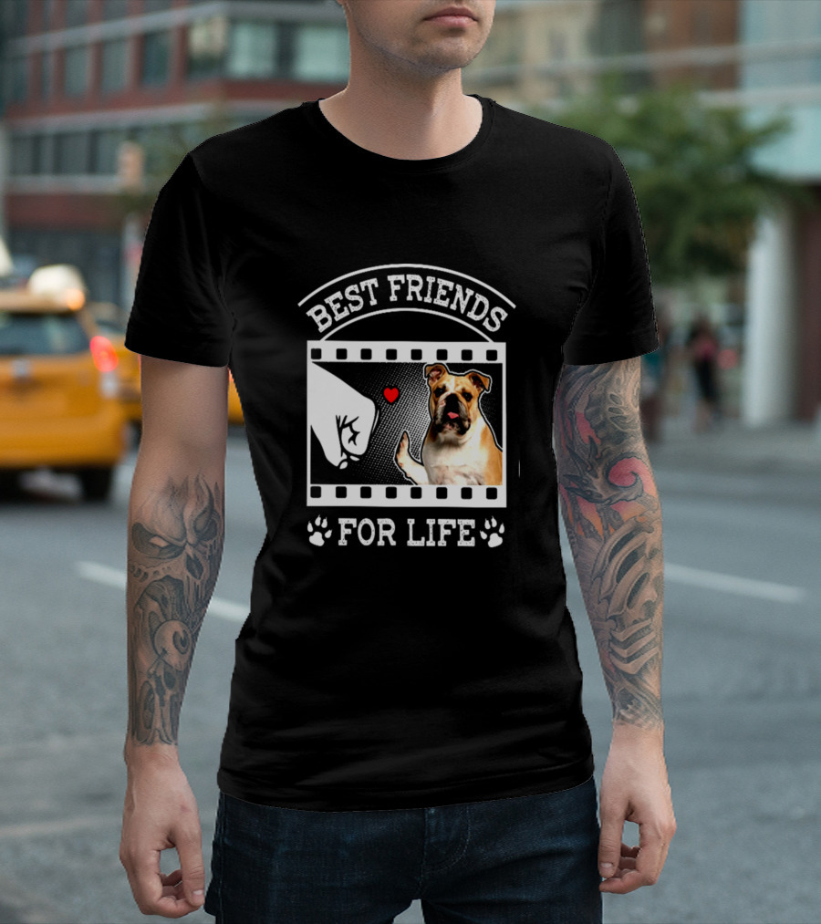 Pulldogs Fist Bump Heart Paw Best Friends For Life T-Shirt