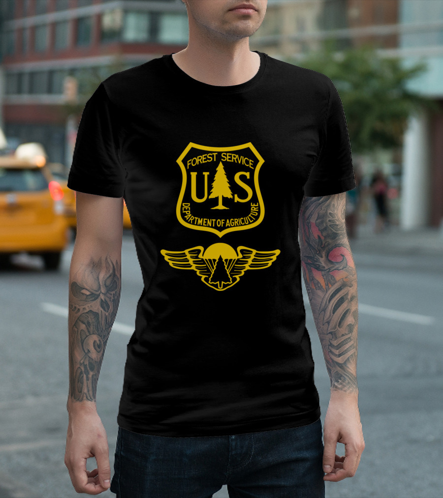 Forest Service US Department Of Agriculture Emblem And Wings T-Shirt