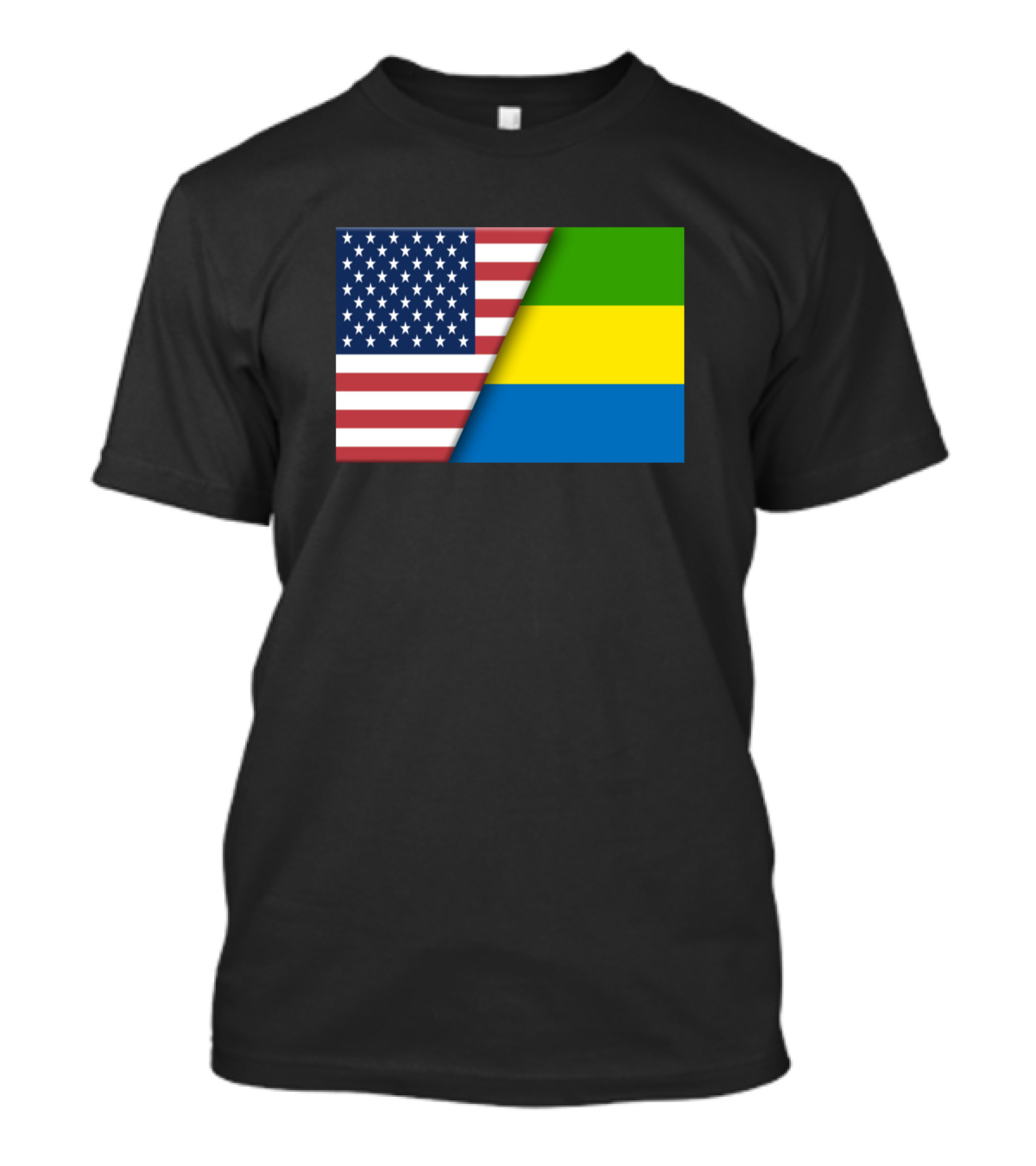 USA Flag Gabon Flag Immigrant Ancestry Homeland Connection T-Shirt