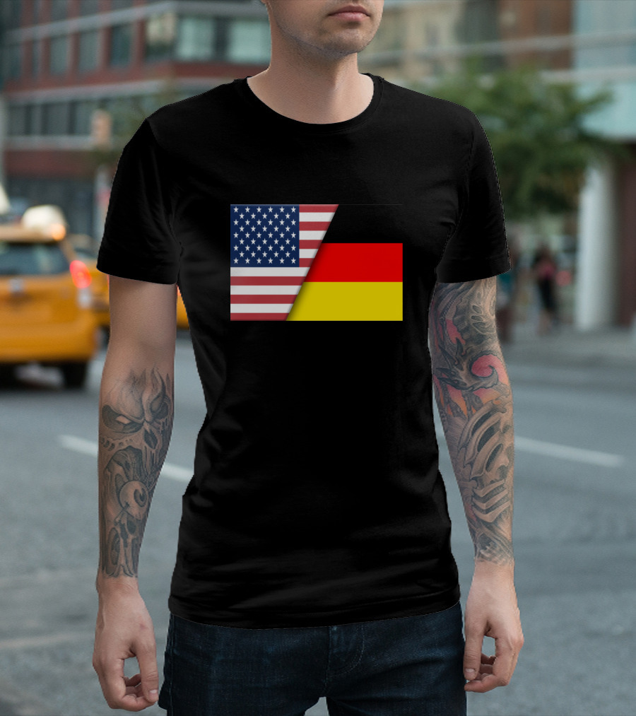 Usa Flag Germany German Deutschland Flag Immigrant Patriotic Combination T-Shirt